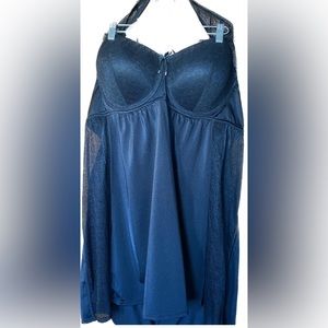AG BLK Halter Nightgown, 3X  *P1096